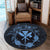 Hawaii Kanaka Turtle Hibiscus Polynesian Round Carpet - Anthea Style Pastel Blue - AH - Polynesian Pride