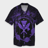 Hawaii Kanaka Turtle Hibiscus Polynesian Hawaiian Shirt - Anthea Style Purple - AH Unisex Black - Polynesian Pride
