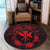 Hawaii Kanaka Turtle Hibiscus Polynesian Round Carpet - Anthea Style Red - AH - Polynesian Pride