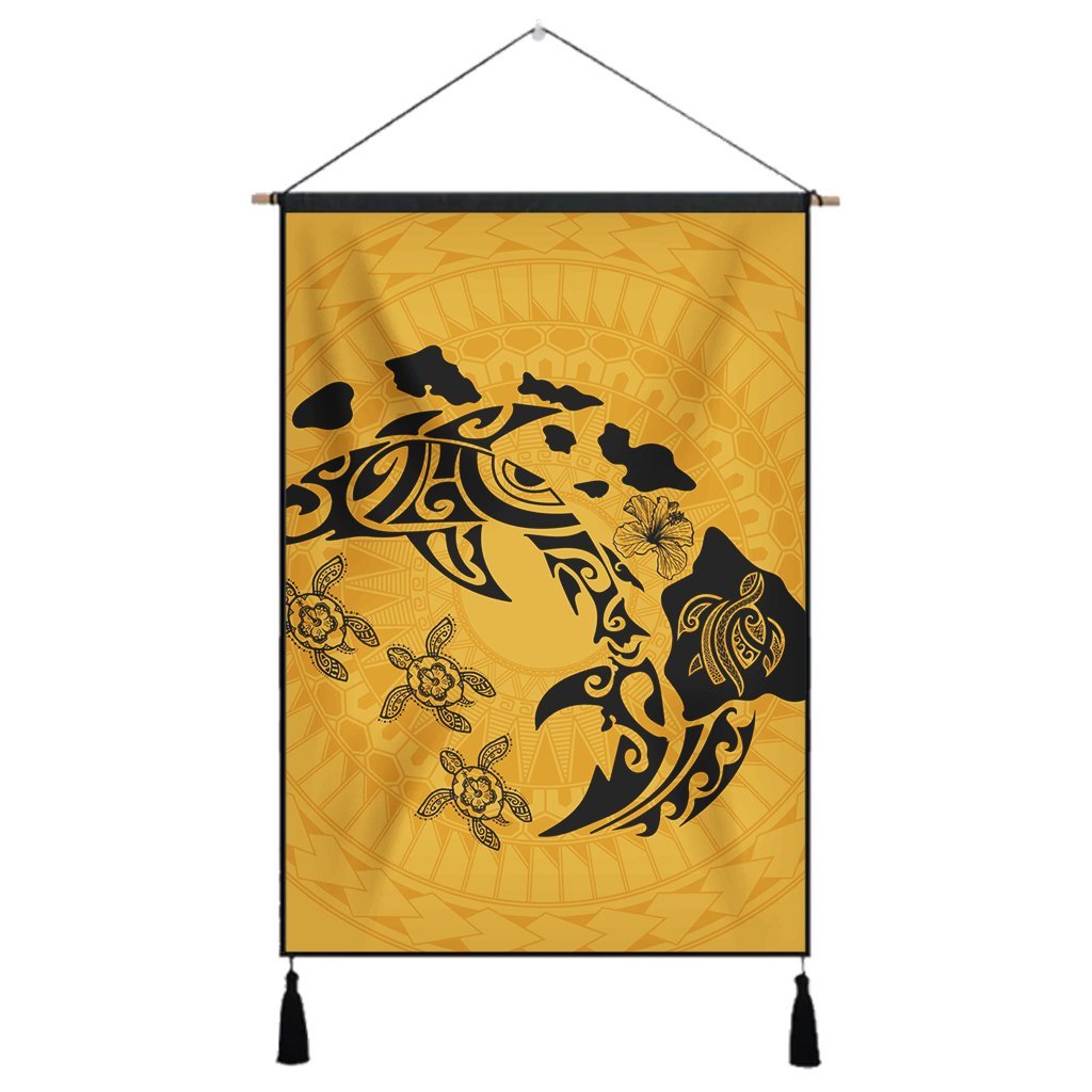 Hawaii Love Animal Polynesian Hanging Poster - AH Hanging Poster Cotton And Linen - Polynesian Pride