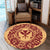 Hawaii Map Classic Floral Round Carpet Red - AH - Polynesian Pride