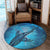 Hawaii Map Kanaka Galaxy Shark Round Carpet - AH - Polynesian Pride