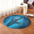 Hawaii Map Kanaka Galaxy Shark Round Carpet - AH - Polynesian Pride