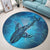 Hawaii Map Kanaka Galaxy Shark Round Carpet - AH - Polynesian Pride