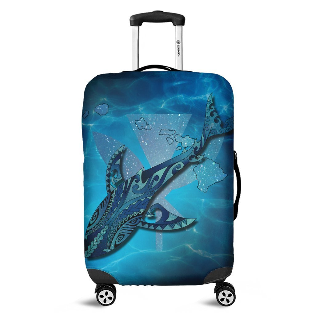 Hawaii Map Kanaka Galaxy Shark Luggage Covers - AH Black - Polynesian Pride