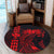 Hawaii Map Kanaka Polynesian Hula Girl Round Carpet Red - AH - J5R - Polynesian Pride