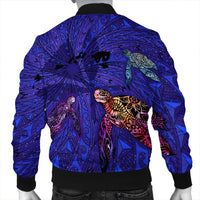 Hawaii Map Kanaka Turtle Bomber Jacket - Volcano Style - Galaxy - AH - Polynesian Pride
