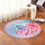 Hawaii Map Kanaka Turtle Galaxy Night Plumeria Hibiscus Round Carpet - AH - Polynesian Pride