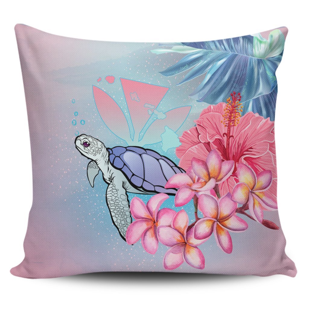 Hawaii Map Kanaka Turtle Galaxy Night Plumeria Hibiscus Pillow Covers - AH Pillow Covers Black - Polynesian Pride