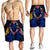 Hawaii Map Kanaka Two Men Holding Flag Men's Shorts Blue - AH - Polynesian Pride