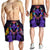 Hawaii Map Kanaka Two Men Holding Flag Men's Shorts Purple - AH - Polynesian Pride