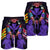 Hawaii Map Kanaka Two Men Holding Flag Men's Shorts Purple - AH - Polynesian Pride