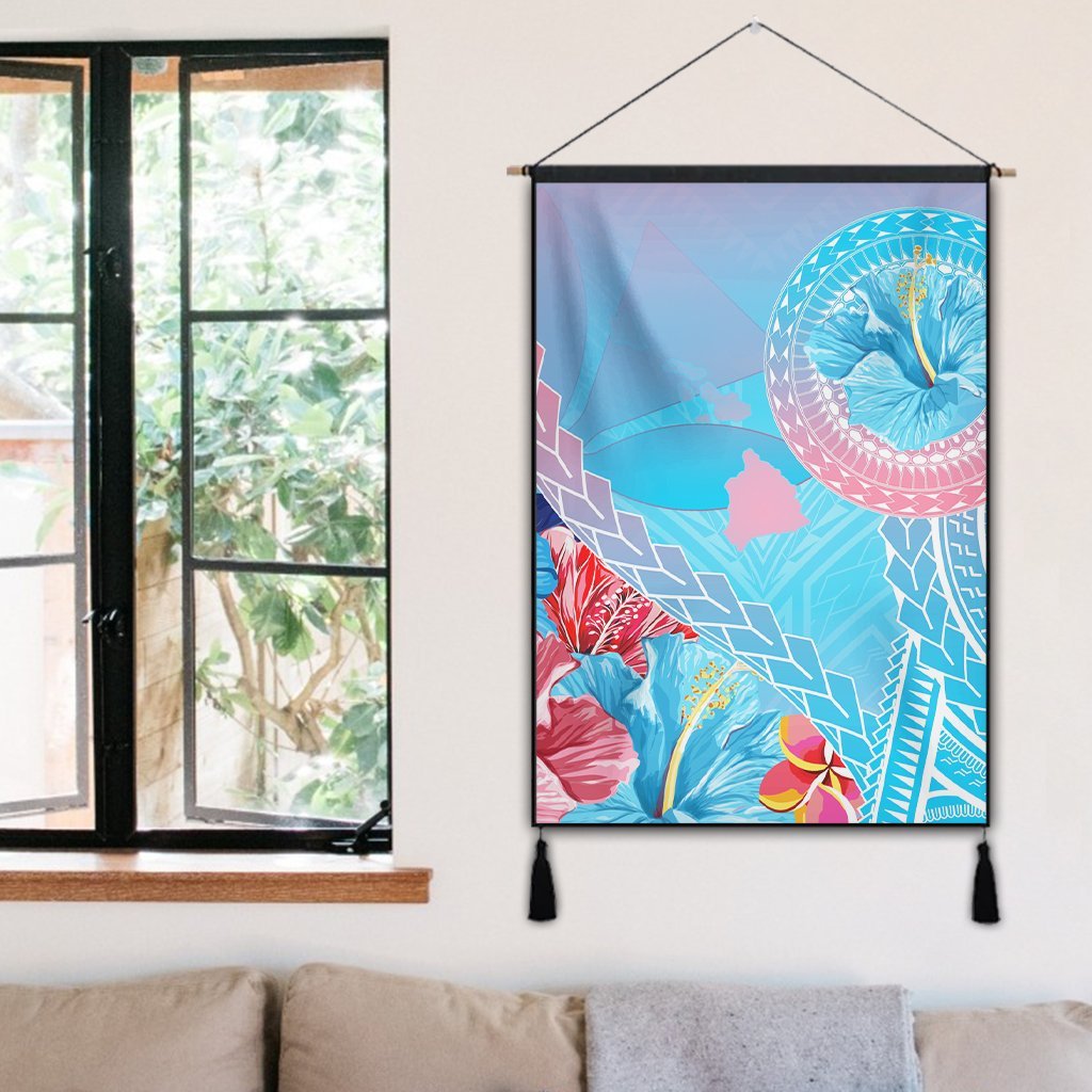 Hawaii Map Sweet Dream Kanaka Polynesian Hibiscus Hanging Poster - AH - Polynesian Pride
