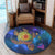 Hawaii Map Turtle Galaxy Round Carpet - AH - Blue - Polynesian Pride