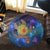 Hawaii Map Turtle Galaxy Round Carpet - AH - Blue - Polynesian Pride