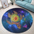 Hawaii Map Turtle Galaxy Round Carpet - AH - Blue - Polynesian Pride