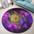 Hawaii Map Turtle Galaxy Round Carpet - AH - Purple - Polynesian Pride