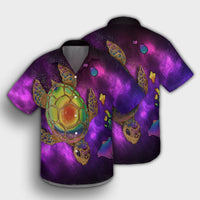 Hawaii Map Turtle Galaxy Hawaiian Shirt - AH - Purple - Polynesian Pride