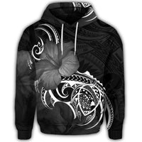 Hawaiian Map Turtle Hibiscus Divise Polynesian Hoodie - Polynesian Pride