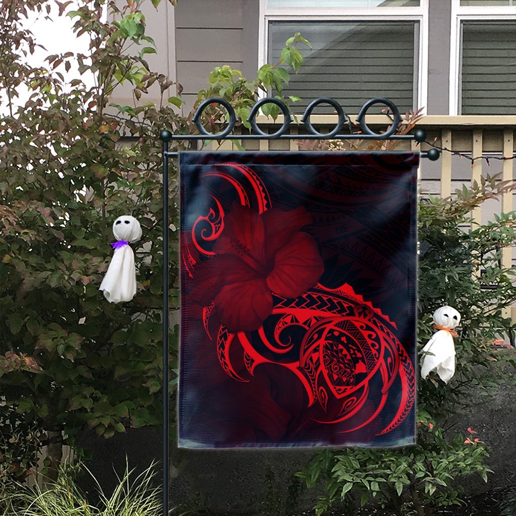 Hawaii Map Turtle Hibiscus Divise Polynesian Flag Red - AH - Polynesian Pride