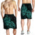 Hawaii Map Turtle Hibiscus Divise Polynesian Men's Shorts Turquoise - AH - Polynesian Pride