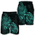 Hawaii Map Turtle Hibiscus Divise Polynesian Men's Shorts Turquoise - AH - Polynesian Pride