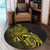 Hawaii Map Turtle Hibiscus Divise Polynesian Round Carpet Yellow - AH - Polynesian Pride