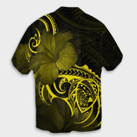Hawaii Map Turtle Hibiscus Divise Polynesian Hawaiian Shirt Yellow - AH - Polynesian Pride