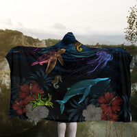 Hawaii Marine Life Sea Hooded Blanket - AH - Polynesian Pride
