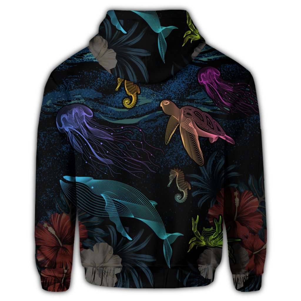 Hawaiian Marine Life Sea Hoodie - Polynesian Pride