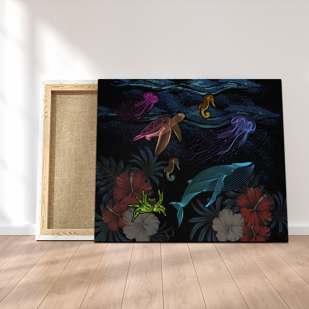 Hawaii Marine Life Sea Canvas - AH Canvas Poly-cotton - Polynesian Pride