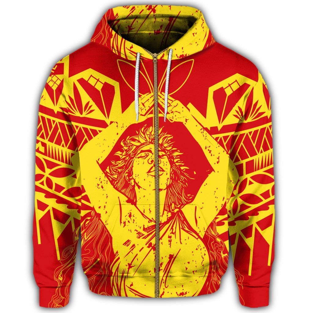 Hawaii Mauna Kea Pele Polynesian Zip Hoodie - Polynesian Pride