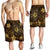 Hawaii Mix Polynesian Turtle Plumeria Men's Shorts - AH - Nick Style - Brown - Polynesian Pride