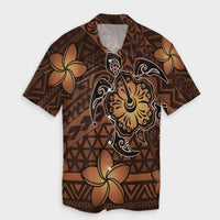 Hawaii Mix Polynesian Turtle Plumeria Hawaiian Shirt - AH - Nick Style - Orange Unisex Black - Polynesian Pride