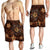 Hawaii Mix Polynesian Turtle Plumeria Men's Shorts - AH - Nick Style - Orange - Polynesian Pride