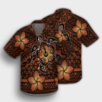 Hawaii Mix Polynesian Turtle Plumeria Hawaiian Shirt - AH - Nick Style - Orange - Polynesian Pride