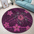 Hawaii Mix Polynesian Turtle Plumeria Round Carpet - AH - Nick Style - Pink - Polynesian Pride