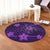 Hawaii Mix Polynesian Turtle Plumeria Round Carpet - AH - Nick Style - Purple - Polynesian Pride