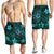 Hawaii Mix Polynesian Turtle Plumeria Men's Shorts - AH - Nick Style - Turquoise - Polynesian Pride