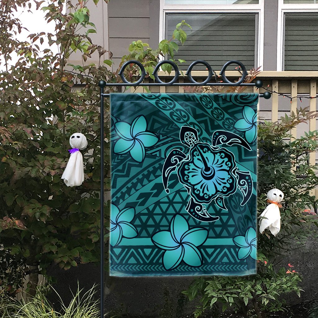 Hawaii Mix Polynesian Turtle Plumeria Flag - AH - Nick Style - Turquoise - Polynesian Pride