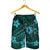 Hawaii Mix Polynesian Turtle Plumeria Men's Shorts - AH - Nick Style - Turquoise - Polynesian Pride