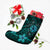 Hawaii Mix Polynesian Turtle Plumeria Christmas Stocking - AH - Nick Style - Turquoise - Polynesian Pride