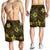 Hawaii Mix Polynesian Turtle Plumeria Men's Shorts - AH - Nick Style - Yellow - Polynesian Pride