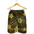 Hawaii Mix Polynesian Turtle Plumeria Men's Shorts - AH - Nick Style - Yellow - Polynesian Pride