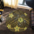 Hawaii Mix Polynesian Turtle Plumeria Round Carpet - AH - Nick Style - Yellow - Polynesian Pride