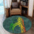 Hawaii Monstera Kalo Hula Girl Kanaka Maoli Round Carpet - AH - Polynesian Pride