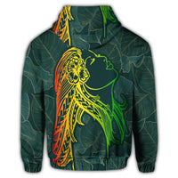 Hawaiian Monstera Kalo Hula Girl Kanaka Maoli Hoodie - Polynesian Pride