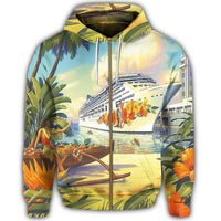 Hawaii Mordern Zip Hoodie - Polynesian Pride