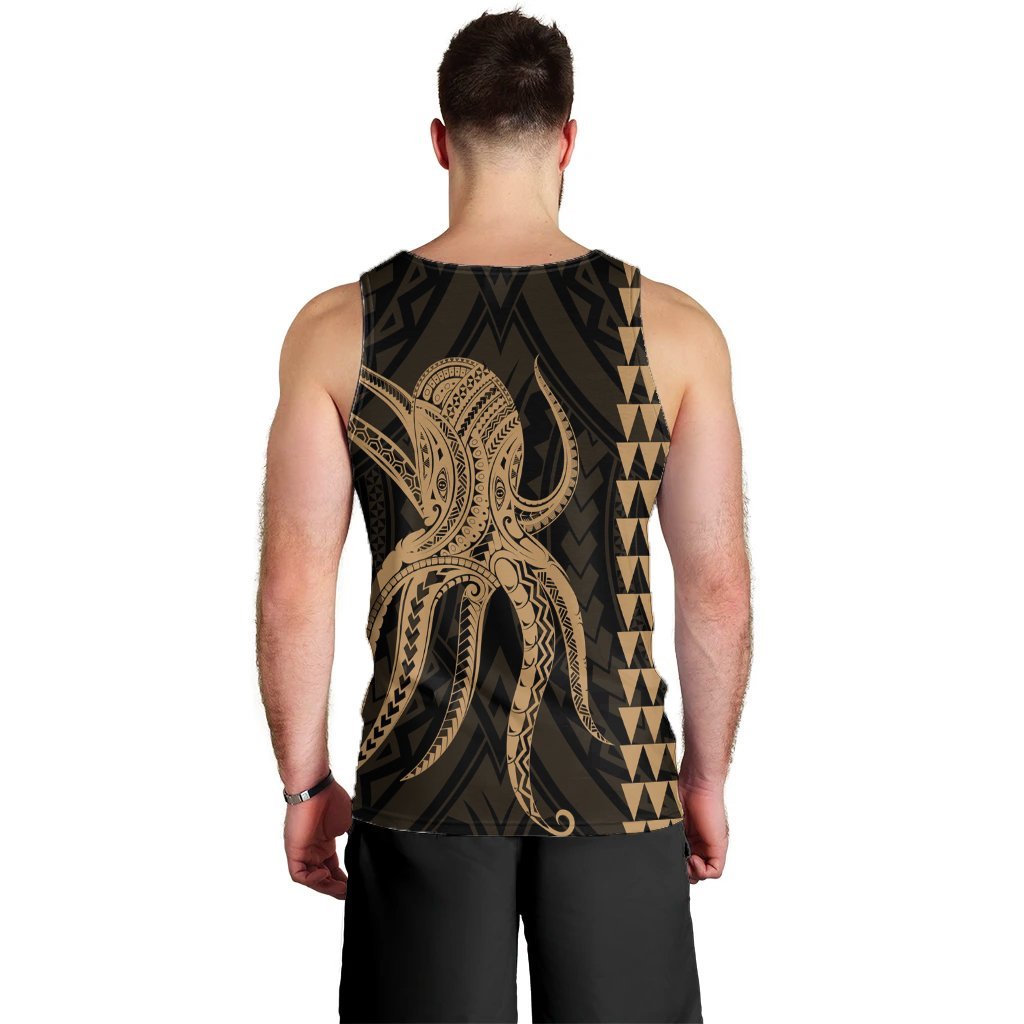 Hawaii Octopus KaKau Polynesian Tank Top - Gold - AH - Polynesian Pride