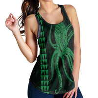 Hawaii Octopus KaKau Polynesian Racerback Tank - Green - AH - Polynesian Pride